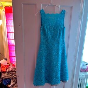Calvin Klein Blue Sleeveless A-Line Midi Dress